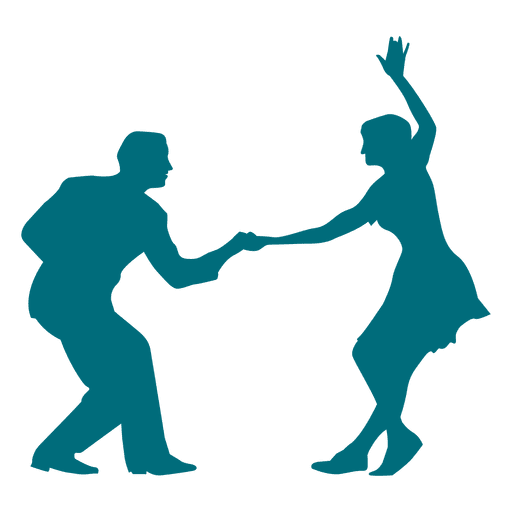 Silueta de pareja de baile de swing Diseño PNG