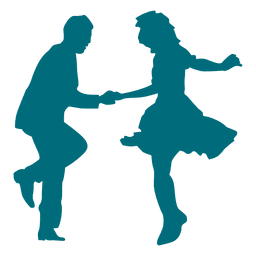 Silueta de baile de swing Diseño PNG