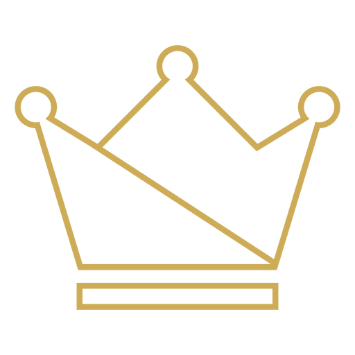 Corona de tres puntos de trazo grueso Diseño PNG