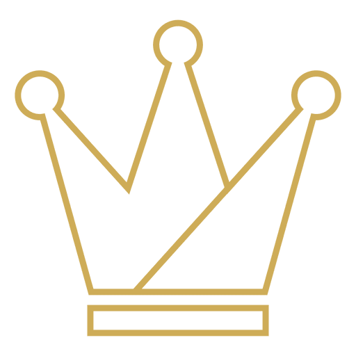 Three point crown thin stroke PNG Design