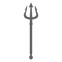 Silueta redondeada tridente Diseño PNG
