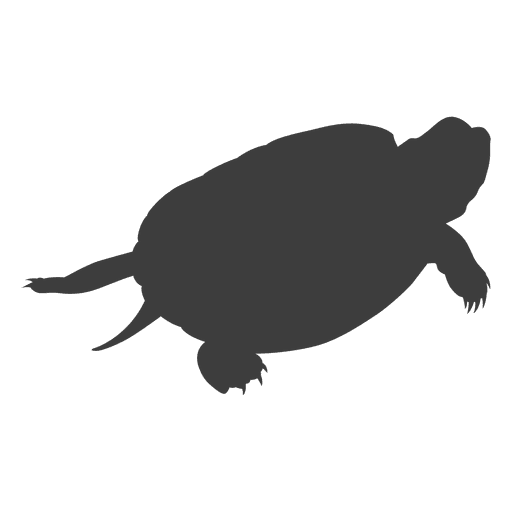 Turtle lying silhouette