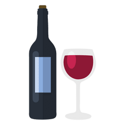 Garrafa de vinho e vidro Desenho PNG