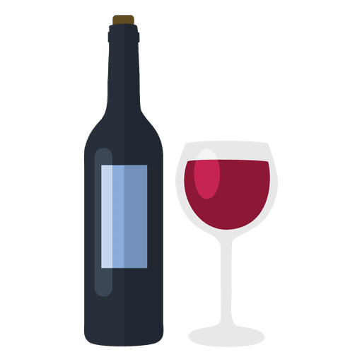 Wine bottle and glass - Transparent PNG & SVG vector file