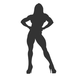 Bodybuilder Silhouette der Frau PNG-Design Transparent PNG