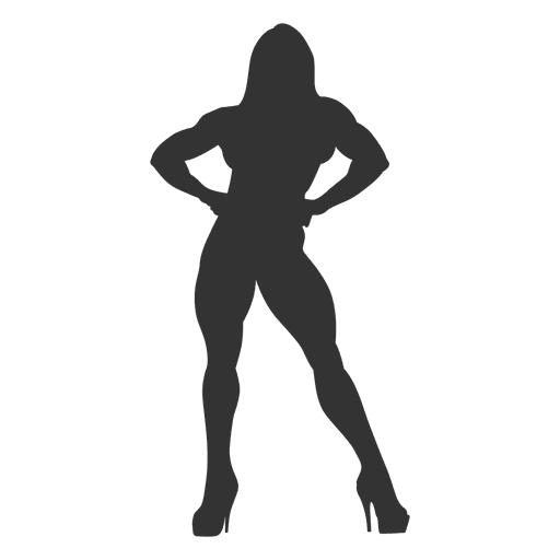 Woman bodybuilder silhouette