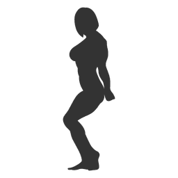 Woman bodybuilder triceps pose silhouette Transparent PNG