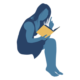 Woman reading book silhouette PNG Design