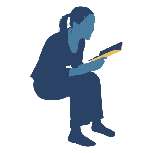 woman reading a book silhouette