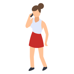 Ilustración de mujer hablando por teléfono Diseño PNG