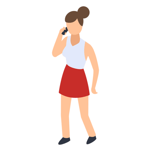 Woman talking phone illustration