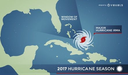 Alerta de mapa de huracán Irma