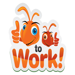 Ant cartoon hardwork logo PNG Design