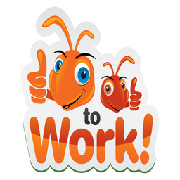 Logotipo de trabajo duro de dibujos animados de hormiga Transparent PNG