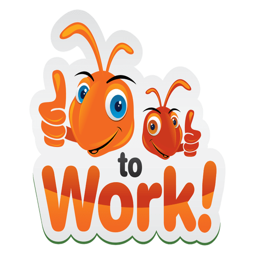 Logotipo de trabajo duro de dibujos animados de hormiga Diseño PNG
