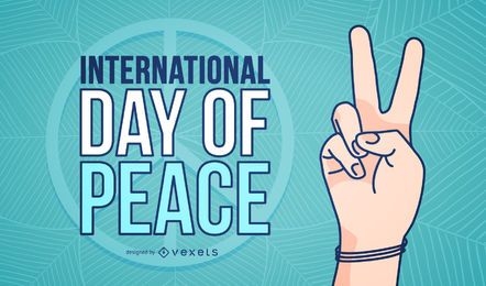 Cartel del símbolo de la mano del Día Internacional de la Paz