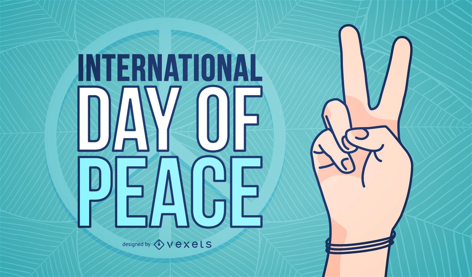 International Peace Day hand symbol poster