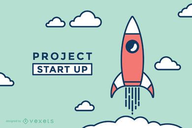 Start up rocket illustration Start up rocket illustration