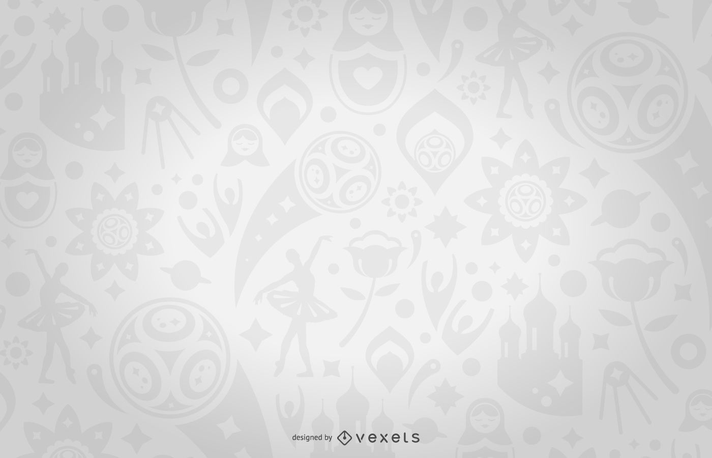 Russia 2018 seamless pattern in gray