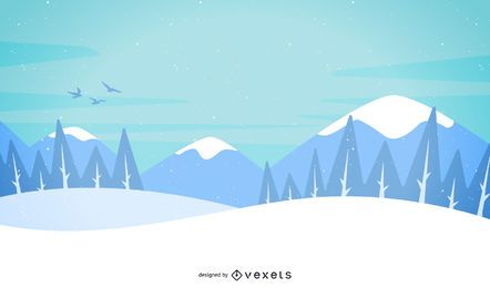 Schnee und Berge illustrierten Landschaft