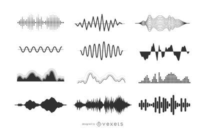 Coleção de ilustração de ondas sonoras Coleção de ilustração de ondas sonoras