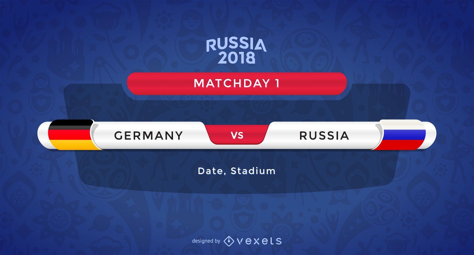 Banners del partido de la Copa Mundial Rusia 2018