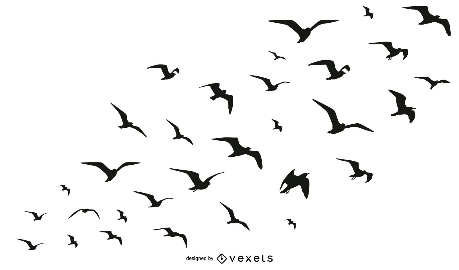 Colección de silueta de bandada de pájaros