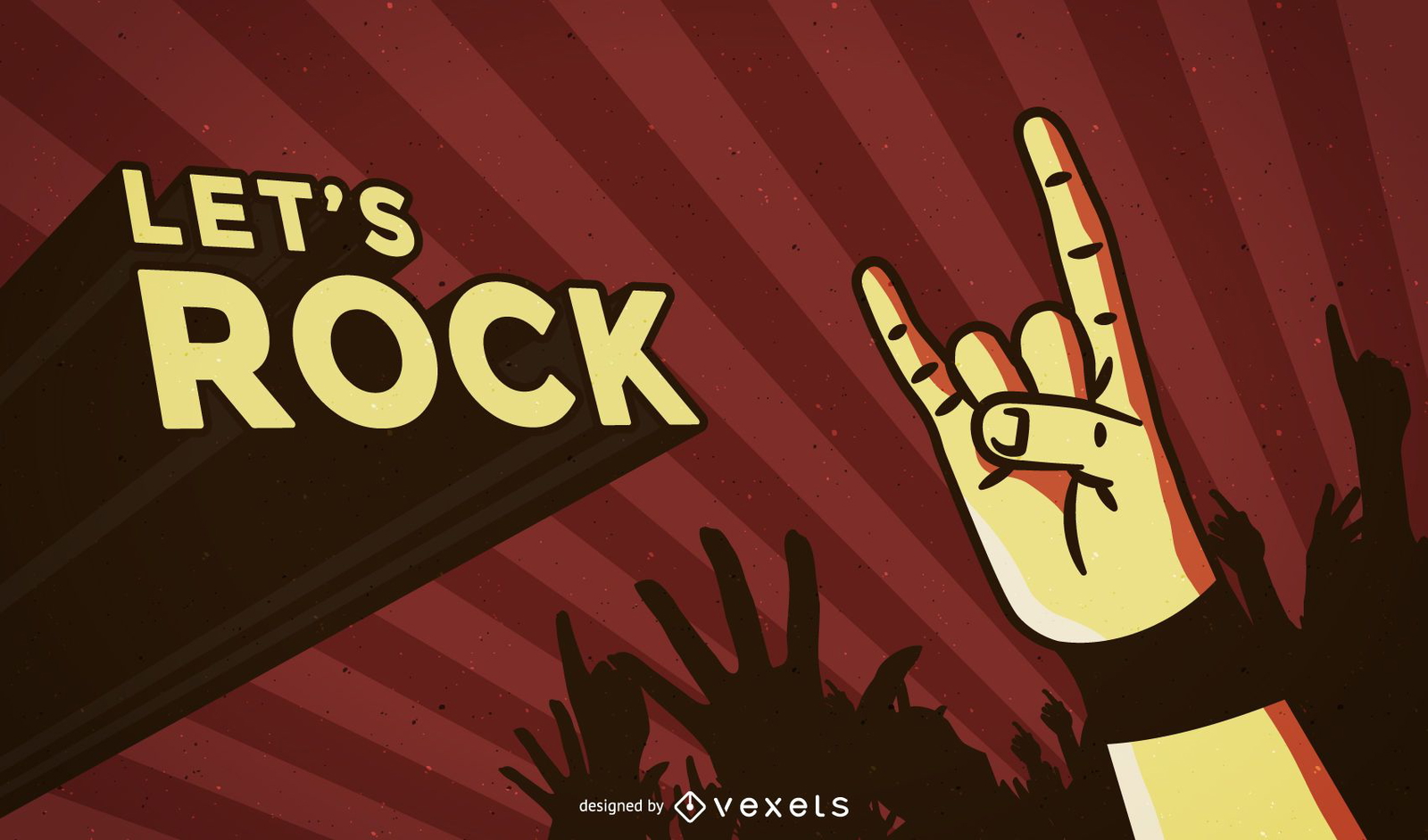 Let's rock hand background illustration