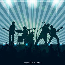 Rock band playing illustration Rock band playing illustration