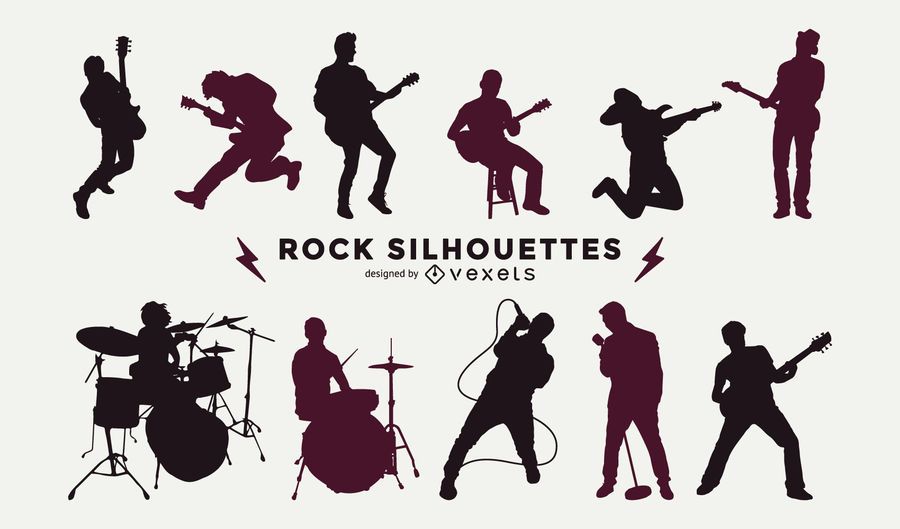 Colección de silueta de músicos Colección de silueta de músicos