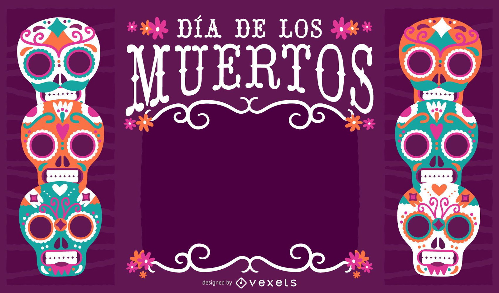 Mexico Dia De Los Muertos Frame - Vector Download