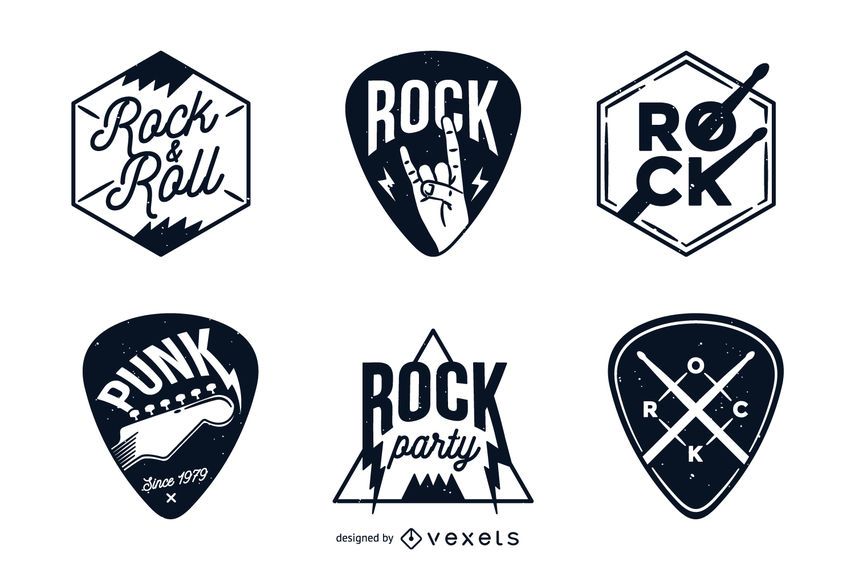 Rock badges and labels set Rock badges and labels set
