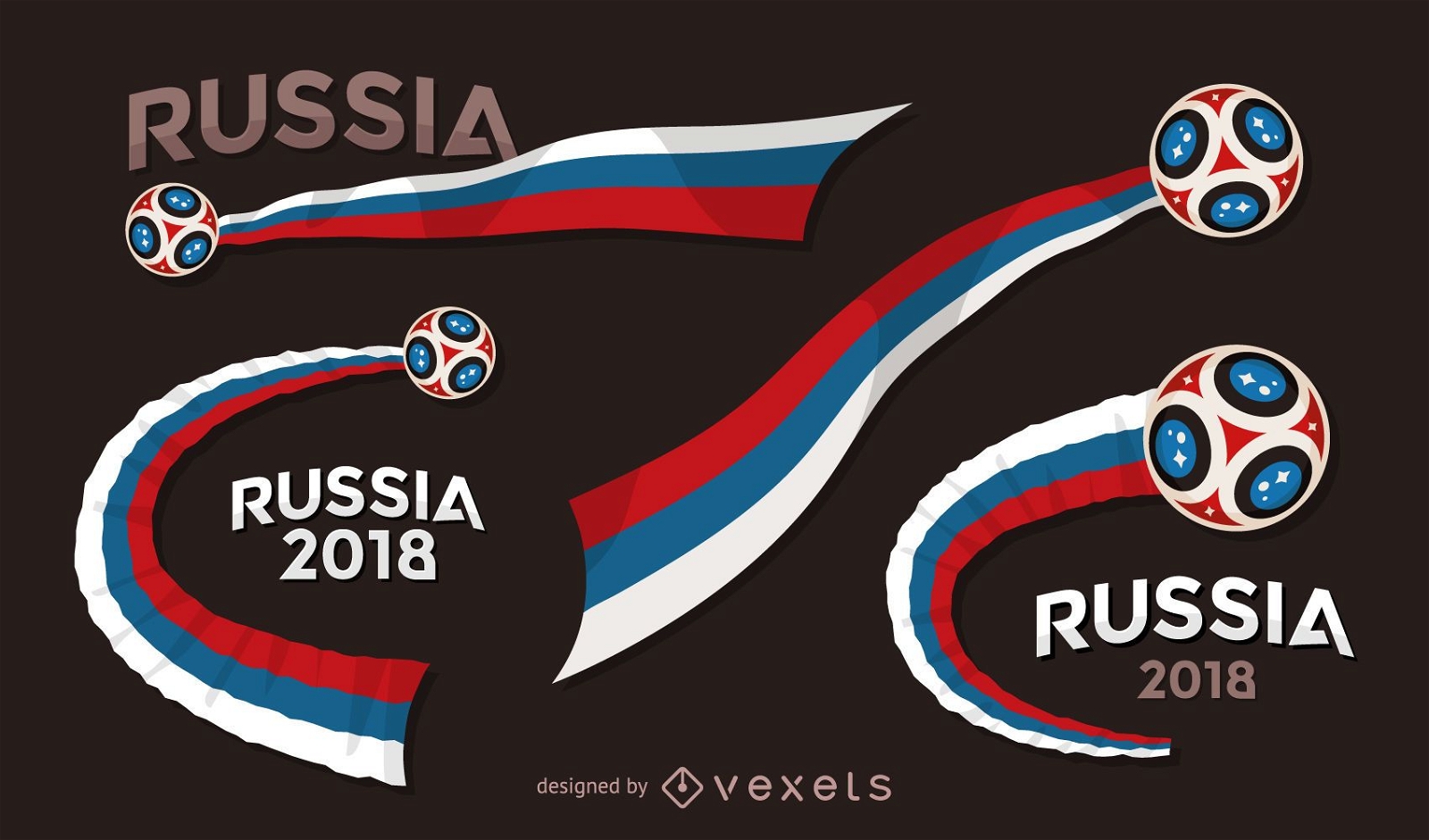 Conjunto de banner da Rússia na Copa do Mundo 2018