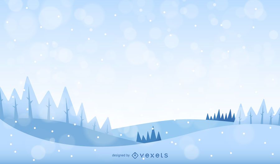Paisagem de inverno com neve e árvores Paisagem de inverno com neve e árvores