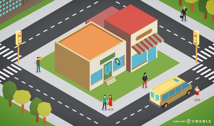 Hacedor de ciudad isometrico Hacedor de ciudad isometrico