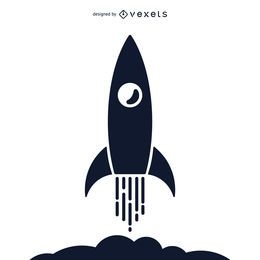 Ilustración de silueta de cohete