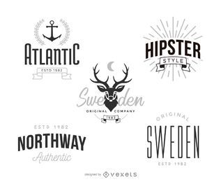 Hipster Logo Vorlage Set