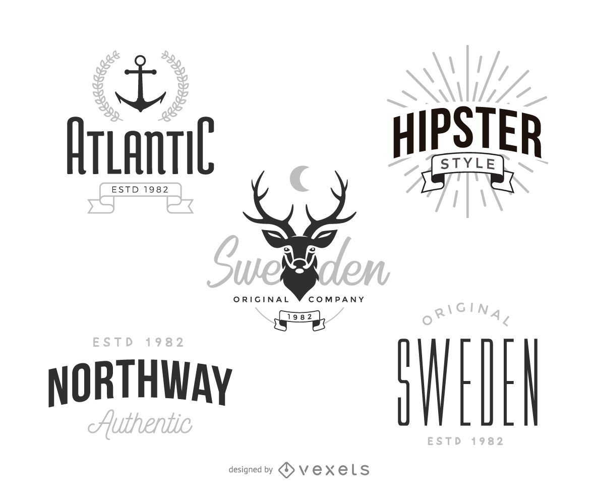Hipster logo template set