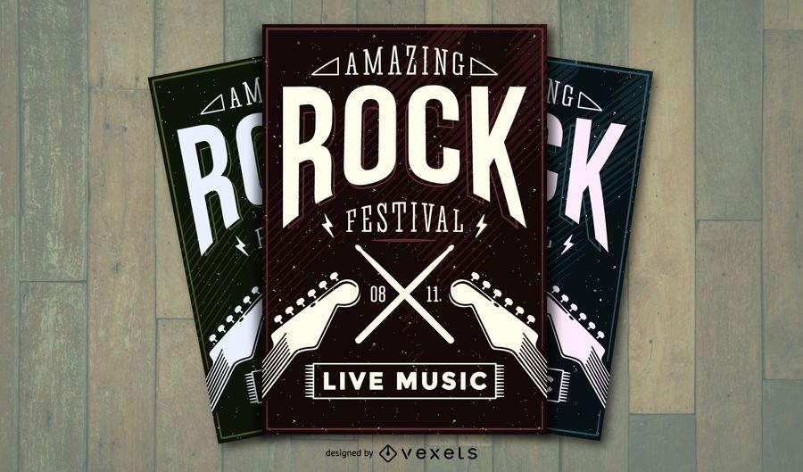 Rock Festival poster mockup Rock Festival poster mockup