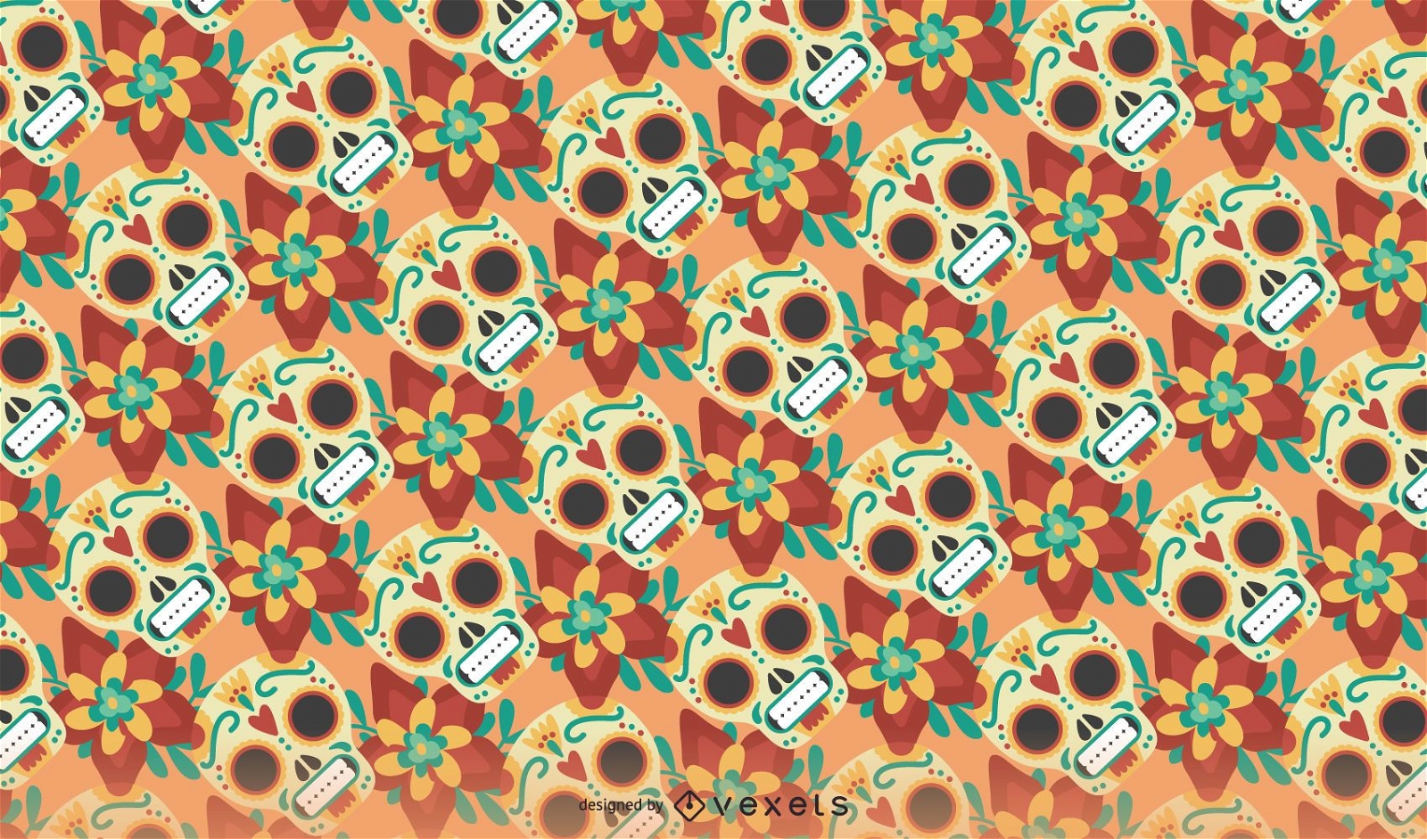 Seamless Day of the Dead pattern