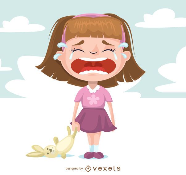 Ilustrado, garota triste, chorando Ilustrado, garota triste, chorando