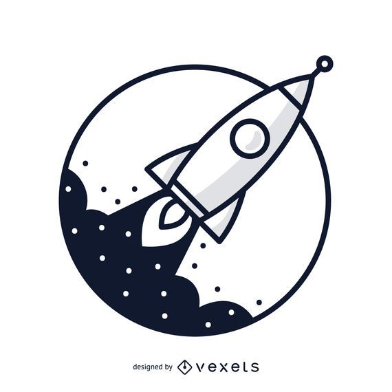 Stroke rocket illustration Stroke rocket illustration