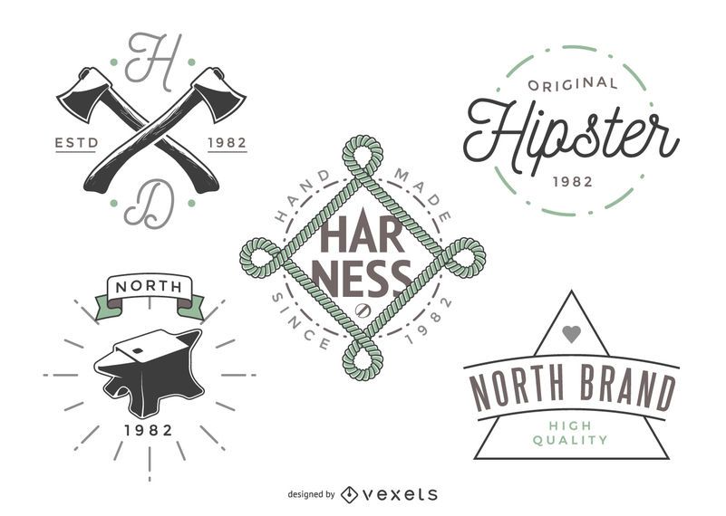 5 plantillas de logotipo de hipster 5 plantillas de logotipo de hipster
