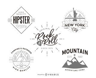 Colección de diseños de plantillas de logotipos hipster