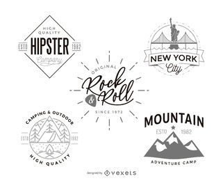 Hipster logo template design collection