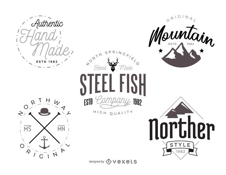 Pacote de modelos de logotipo hipster Pacote de modelos de logotipo hipster