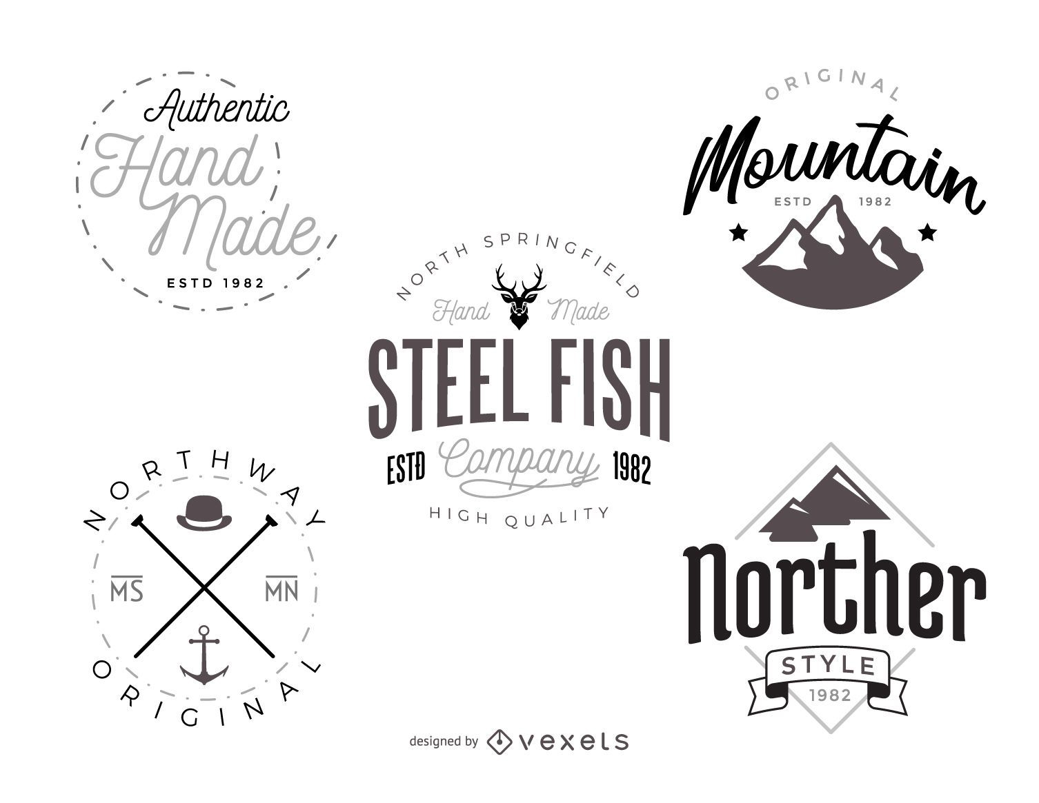 Hipster logo template pack