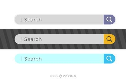 3 search bar design set