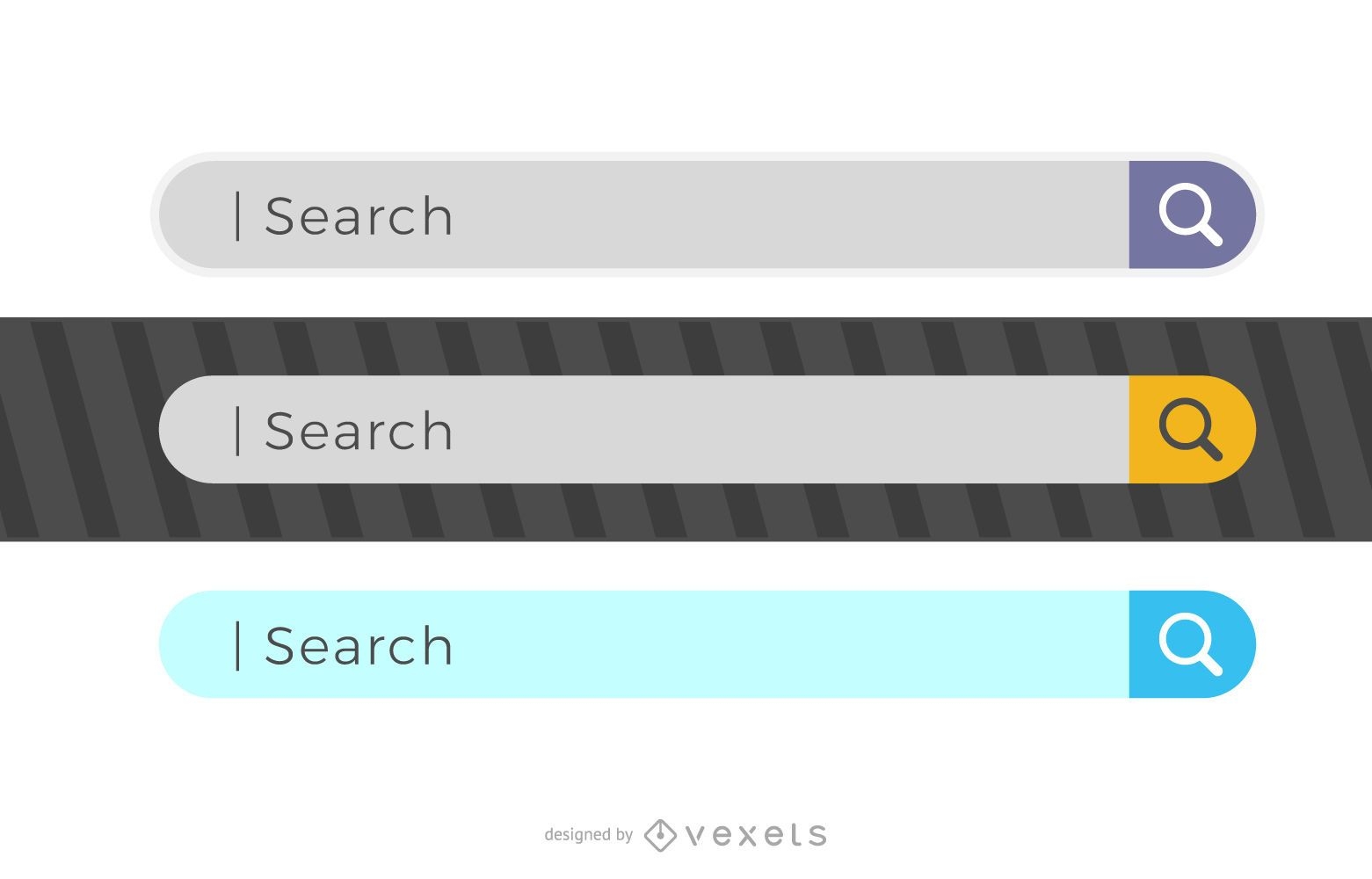 3 conjunto de design de barra de pesquisa