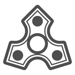 Three shooter spinner sharp graphic inverted PNG Design